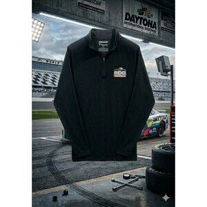 NASCAR Fanatics Men’s 2XL Quarter Zip Daytona 500 2018 60th Race Pullover Black